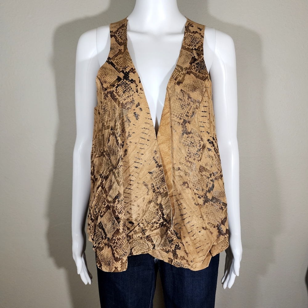 (EUC) XCVI Snake Print Leather Vest